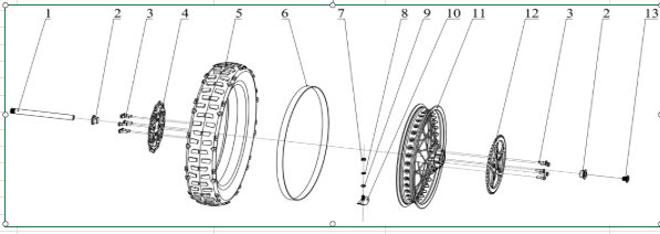 REAR WHEEL ASSEMBLY Diagram